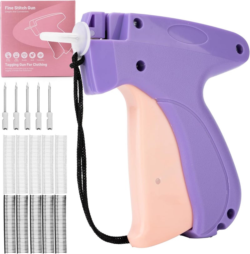 Fonwill Clothing Label Gun,Standard Retail Price Tag Labeling Gun Kit,Having 5 Needles, 1000 Micro Fasteners,Suitable for Store,Warehouse,Consignment,Yard Sale,etc.(Purple) - Image 1
